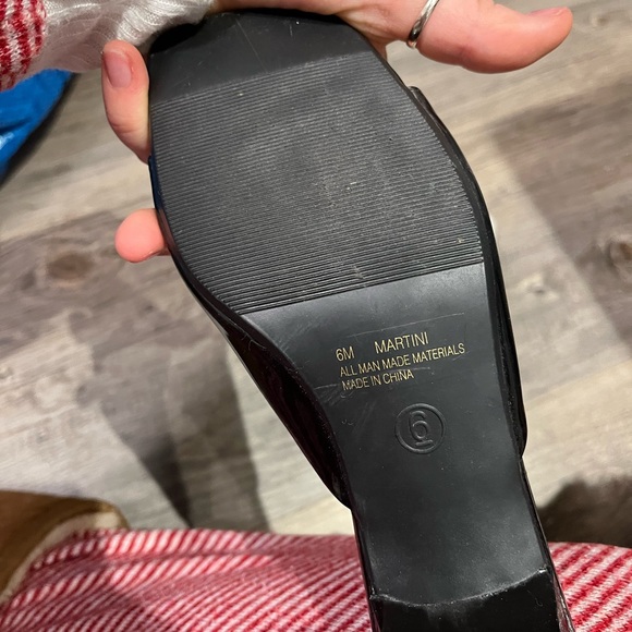 Vintage Rampage Martini Heel Black Size 6 Patent faux Leather Kitten Heel - Picture 5 of 5